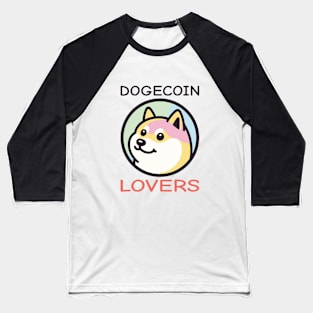 Dogecoin lovers: Pastel Dogecoin Devotee Symbol Baseball T-Shirt